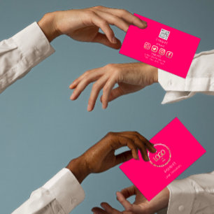 Cartão De Visita Logotipo personalizado Mídia social QR Código Dour