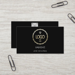 Cartão De Visita Logotipo personalizado Mídia social QR Código Dour