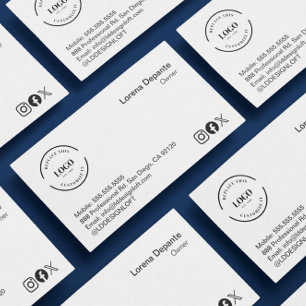 Cartão De Visita Logotipo personalizado minimalista Mídia social Có
