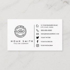 Cartão De Visita Logotipo Personalizado Mínimo Moderno Elegante Míd