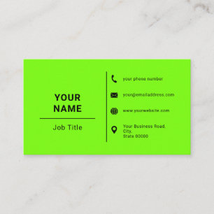 Cartão De Visita Logotipo Personalizado Mínimo Verde E Preto Fluore