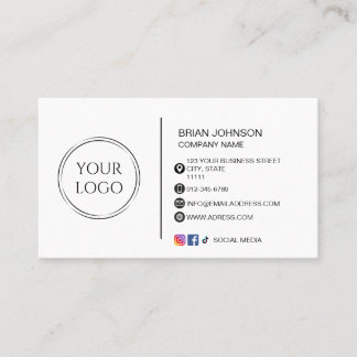 Cartão De Visita Logotipo personalizado moderno de mídia social cód