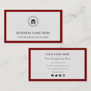 Cartão De Visita Logotipo Personalizado Moderno Elegante Simples
