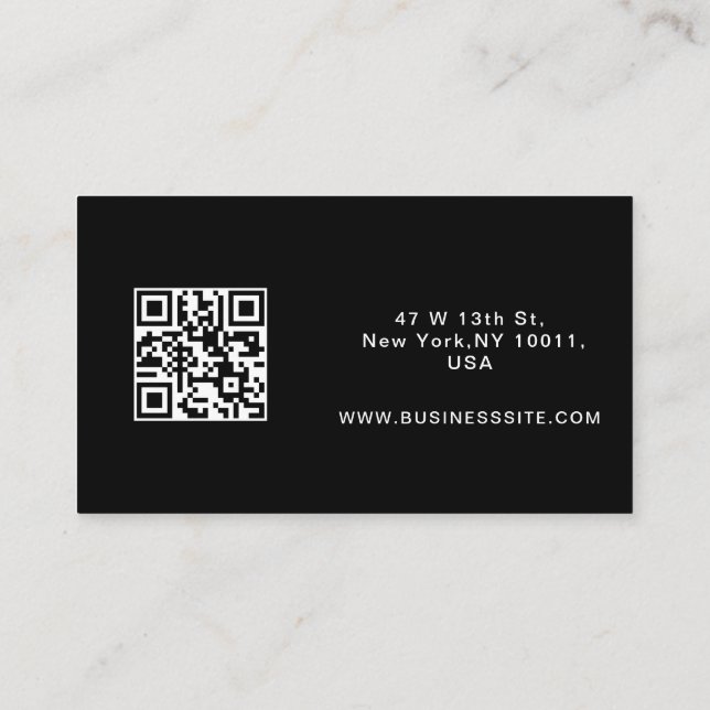 Cartão De Visita Logotipo Personalizado Moderno Elegante Simples (Verso)