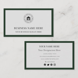 Cartão De Visita Logotipo Personalizado Moderno Elegante Simples