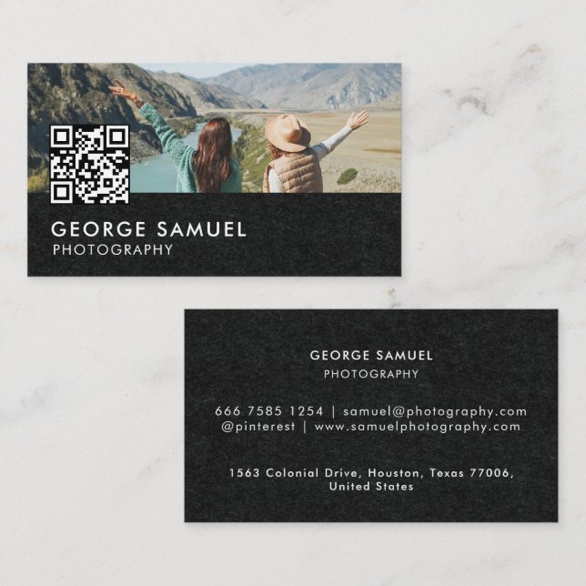 Cartão De Visita Logotipo Personalizado Moderno Elegante Simples (Frente/Verso)