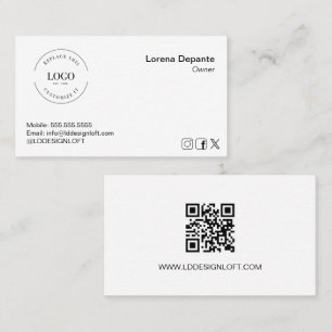 Cartão De Visita Logotipo personalizado moderno Mídia social minima