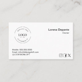 Cartão De Visita Logotipo personalizado moderno Mídia social minima
