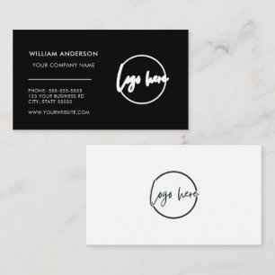 Cartão De Visita logotipo personalizado moderno minimalista branco 
