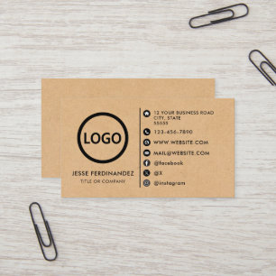 Cartão De Visita Logotipo personalizado moderno minimalista do Kraf