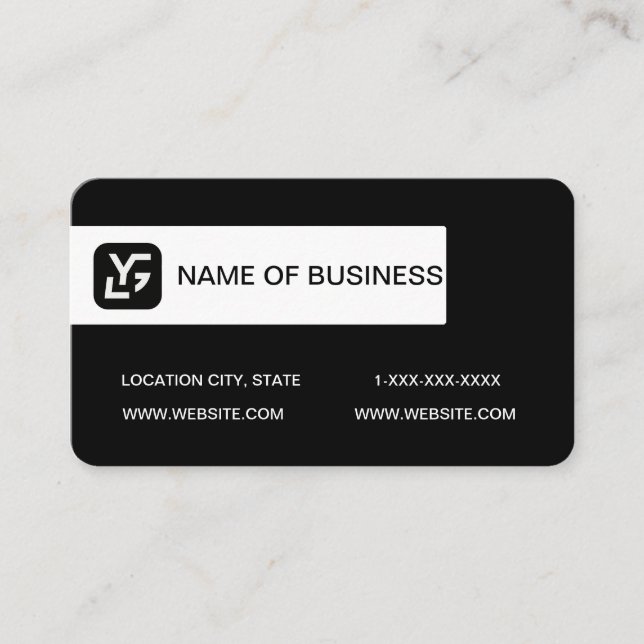 Cartão De Visita Logotipo Personalizado Moderno Preto E Branco (Frente)