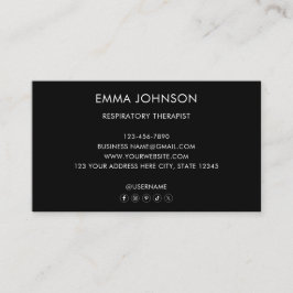 Cartão De Visita Logotipo Personalizado Moderno Profissional Preto 