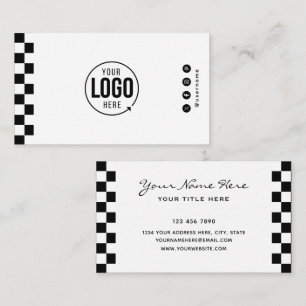 Cartão De Visita Logotipo Personalizado Moderno Xadrez Profissional