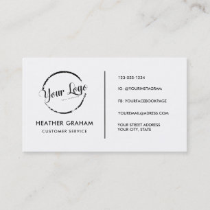 Cartão De Visita Logotipo personalizado nas mídias sociais minimal
