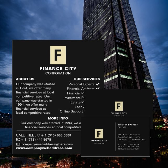 Cartão De Visita Logotipo personalizado, negócios profissionais e f (Criador carregado)