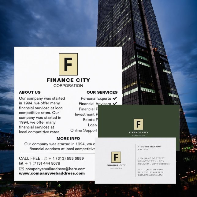 Cartão De Visita Logotipo personalizado, negócios profissionais e f (Criador carregado)