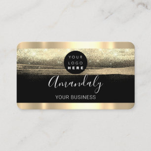 Cartão De Visita Logotipo personalizado preto Dourado Stylist para