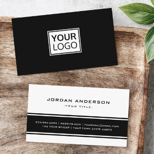 Cartão De Visita Logotipo personalizado preto e branco profissional