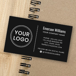 Cartão De Visita Logotipo personalizado preto - profissional minima