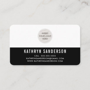 Cartão De Visita LOGOTIPO PERSONALIZADO - preto simples mínimo e si