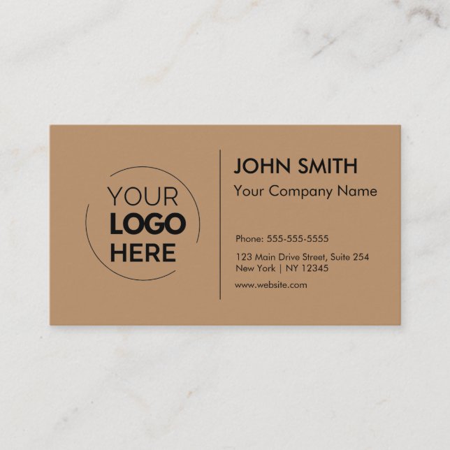 Cartão De Visita Logotipo Personalizado Profissional Castanho Minim (Frente)
