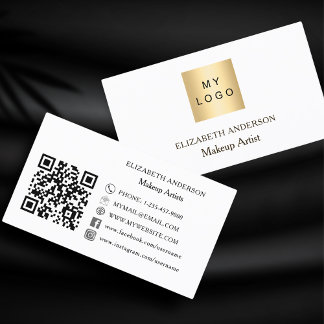 Cartão De Visita Logotipo personalizado Qr código social mídia marc