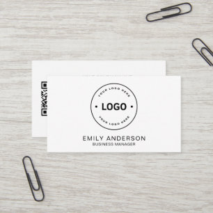 Cartão De Visita Logotipo Personalizado QR da Empresa Profissional