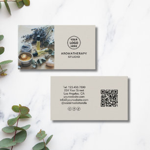 Cartão De Visita Logotipo Personalizado QR Spa de Aromaterapia Prof