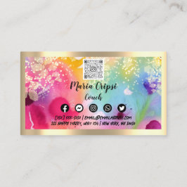 Cartão De Visita Logotipo personalizado QRCode Confetti Social Dour