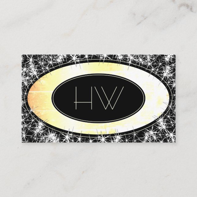 Cartão De Visita Logotipo personalizadoTrendy Lamurous Glitter Star (Frente)