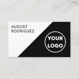 Cartão De Visita Logotipo personalizável Código QR preto branco geo