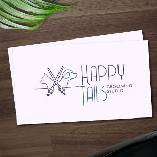Cartão De Visita Logotipo Personalizável de Gato e Cachorro de Pet 