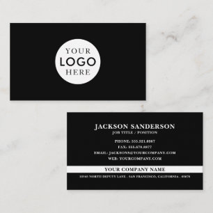 Cartão De Visita Logotipo Personalizável Profissional Simples Preto