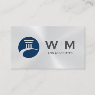 Cartão De Visita Logotipo Pilar Monograma - Brilho metálico