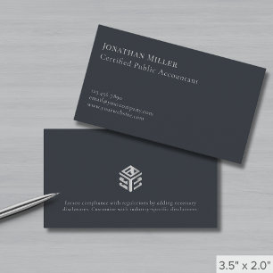Cartão De Visita Logotipo Prata da Cinza Moderna