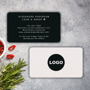 Cartão De Visita Logotipo Preto Branco Caterista Caseiro