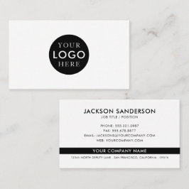 Cartão De Visita Logotipo Preto Branco Minimalista Moderno Profissi