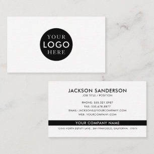 Cartão De Visita Logotipo Preto Branco Minimalista Moderno Profissi