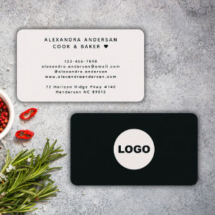 Cartão De Visita Logotipo Preto Branco Moderno Profissional