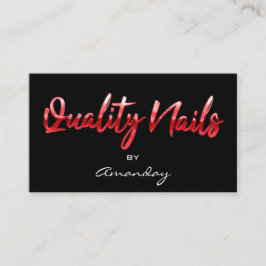 Cartão De Visita Logotipo Preto do Código QR Unhas Quality