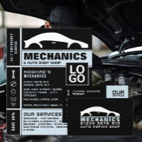 Logotipo preto e branco do carro, Mecânico automát