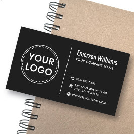 Cartão De Visita Logotipo preto minimalista moderno ou qualquer log