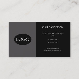 Cartão De Visita Logotipo Preto Personalizado