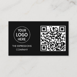 Cartão De Visita Logotipo Preto Personalizado Contemporâneo com Pra