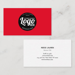 Cartão De Visita Logotipo preto Vermelho