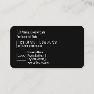 Cartão De Visita Logotipo profissional Código QR preto mínimo moder