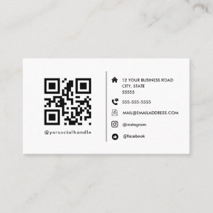 Cartão De Visita Logotipo Profissional com Código QR (Minimalista)