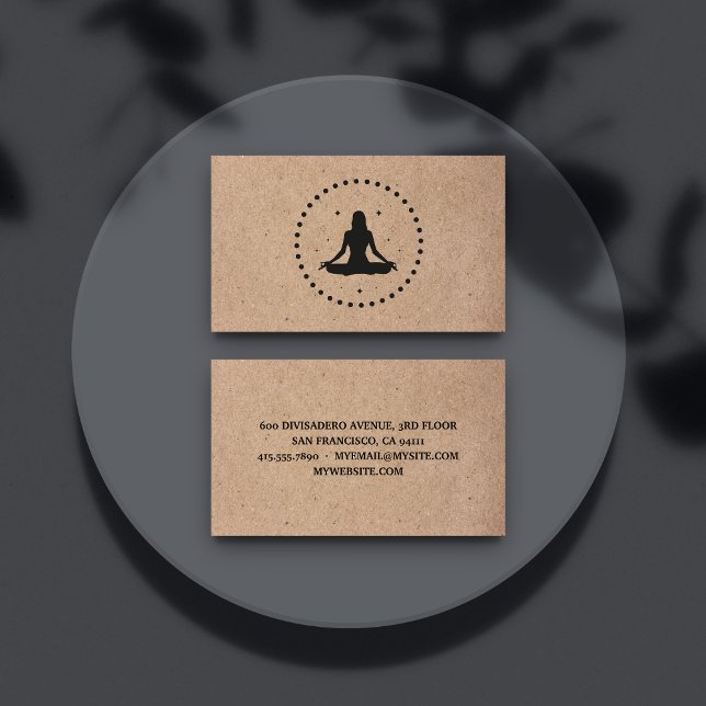 Cartão De Visita Logotipo profissional instrutor da Tendência Yoga (Criador carregado)