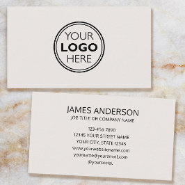 Cartão De Visita Logotipo Profissional Minimalista Branco-Desbotado