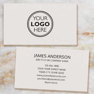 Cartão De Visita Logotipo Profissional Minimalista Branco-Desbotado
